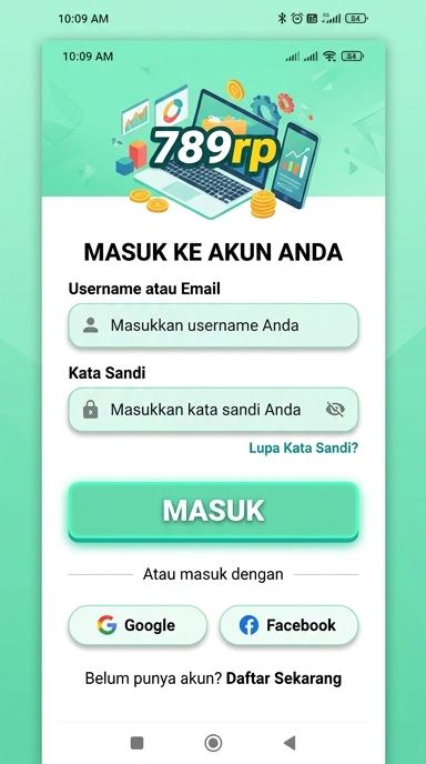 Tampilan halaman login 789rp