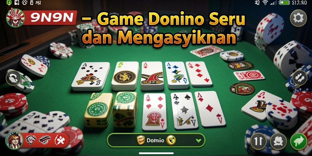 Tampilan antarmuka menarik dari game domino 9N9N.