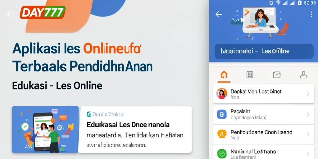 Antarmuka aplikasi Les Online yang interaktif dan menarik.