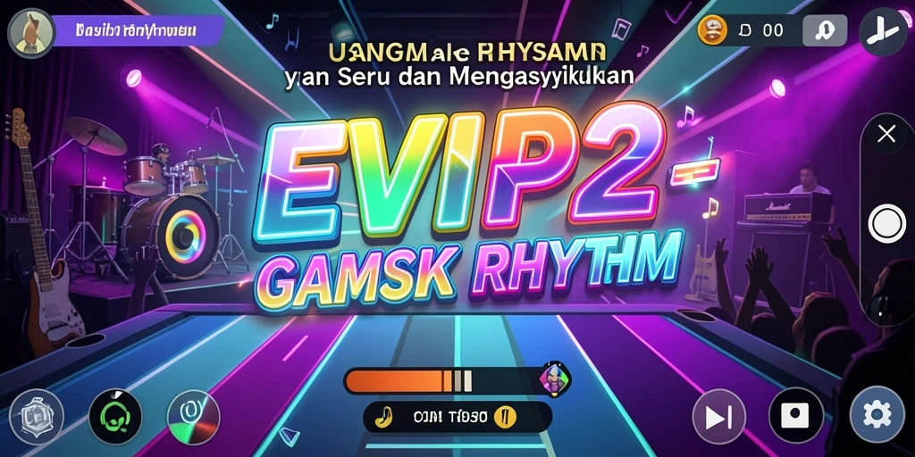 Tampilan antarmuka EVIP2 yang menarik dan interaktif dalam game Musik Rhythm.